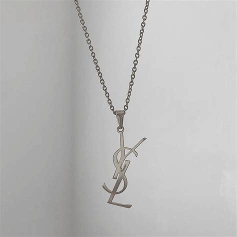 ysl necklace silver|Letter f pendant necklace in silver .